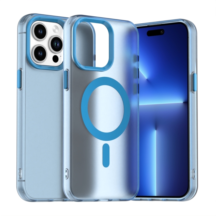 

For iPhone 14 Pro Max Candy Magsafe PC Hybrid TPU Phone Case(Blue)