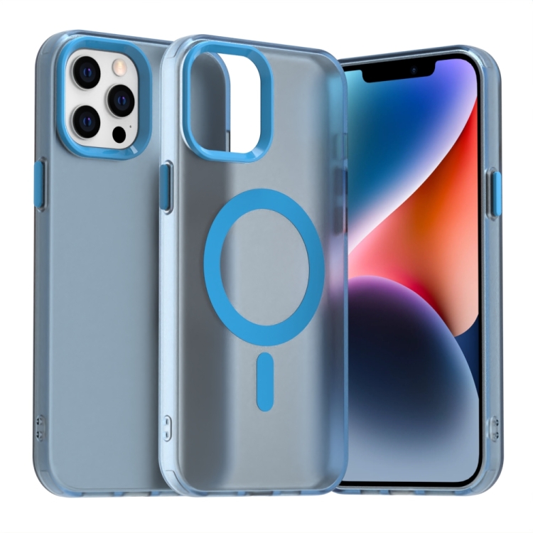 

For iPhone 12 Pro Candy Magsafe PC Hybrid TPU Phone Case(Blue)