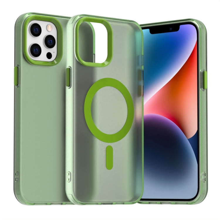 

For iPhone 12 Pro Max Candy Magsafe PC Hybrid TPU Phone Case(Green)