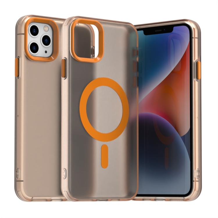

For iPhone 11 Pro Max Candy Magsafe PC Hybrid TPU Phone Case(Orange)