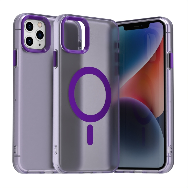

For iPhone 11 Pro Max Candy Magsafe PC Hybrid TPU Phone Case(Purple)