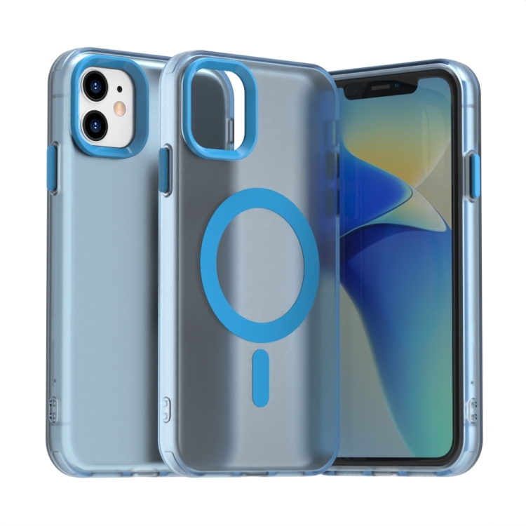

For iPhone 11 Candy Magsafe PC Hybrid TPU Phone Case(Blue)