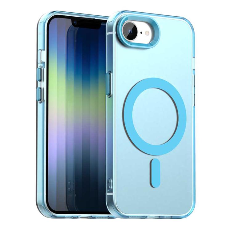 

For iPhone 16e Candy Magsafe PC Hybrid TPU Phone Case(Blue)
