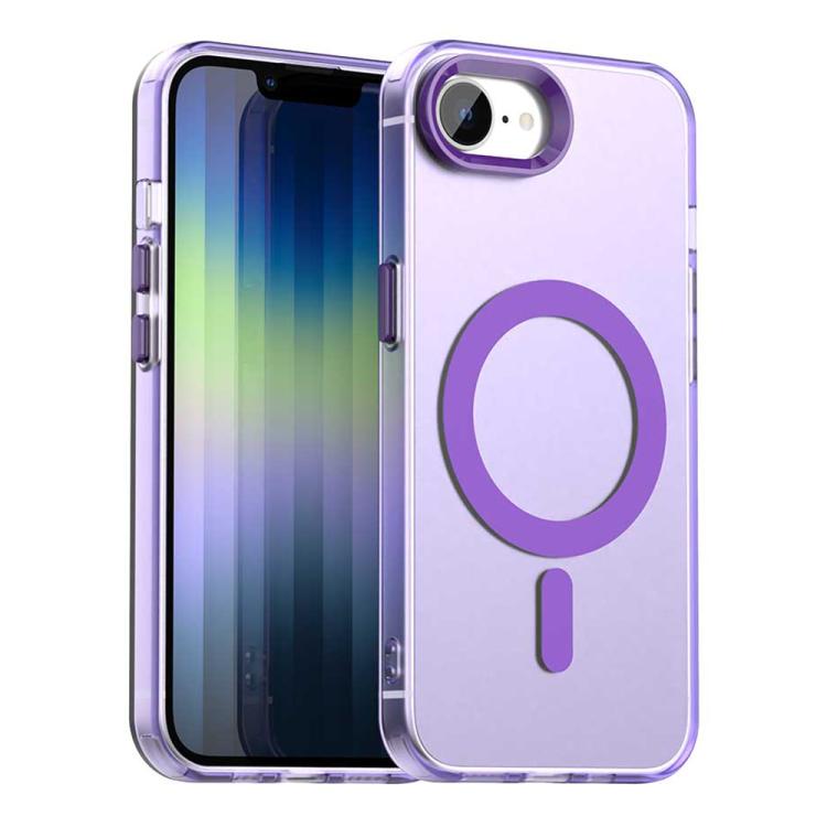 

For iPhone 16e Candy Magsafe PC Hybrid TPU Phone Case(Purple)
