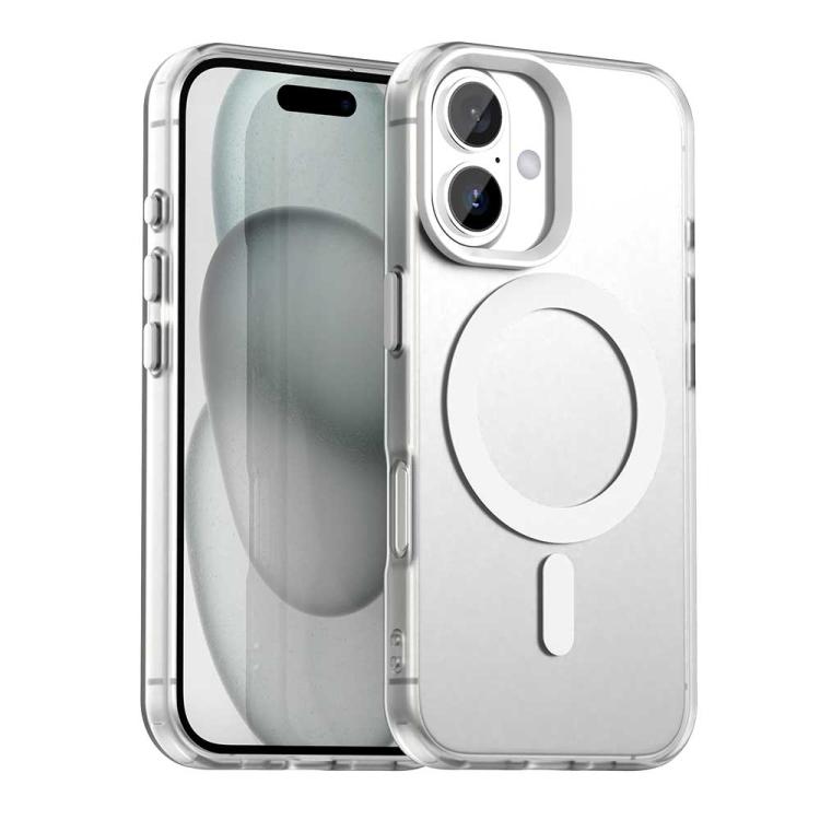 For iPhone 18 Candy Magsafe PC Hybrid TPU Phone Case(White)