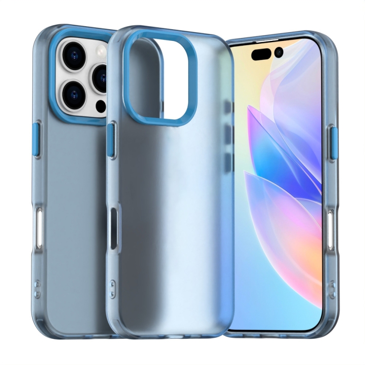 

For iPhone 16 Pro Candy PC Hybrid TPU Shockproof Phone Case(Blue)