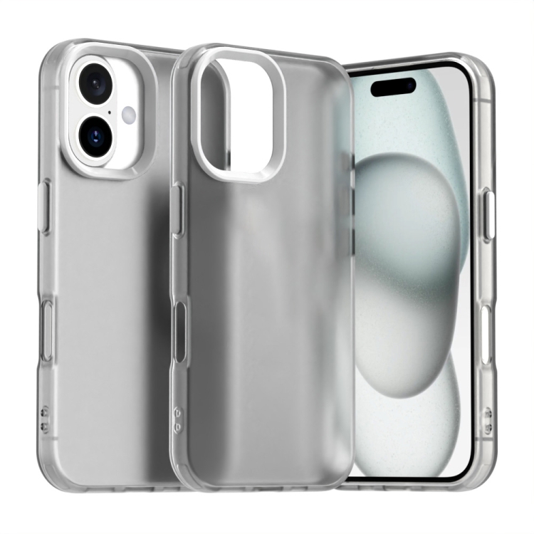 

For iPhone 16 Plus Candy PC Hybrid TPU Shockproof Phone Case(White)