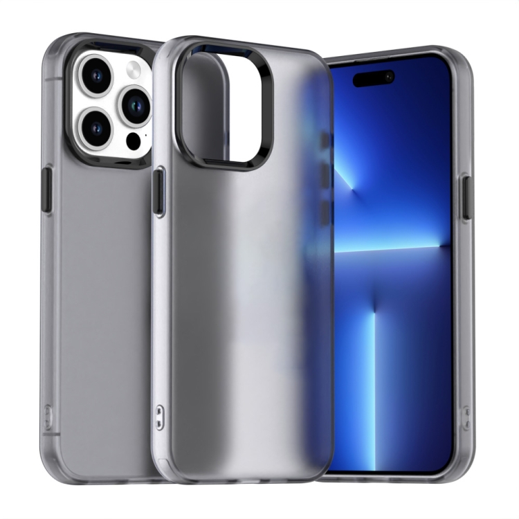 

For iPhone 15 Pro Max Candy PC Hybrid TPU Shockproof Phone Case(Black)