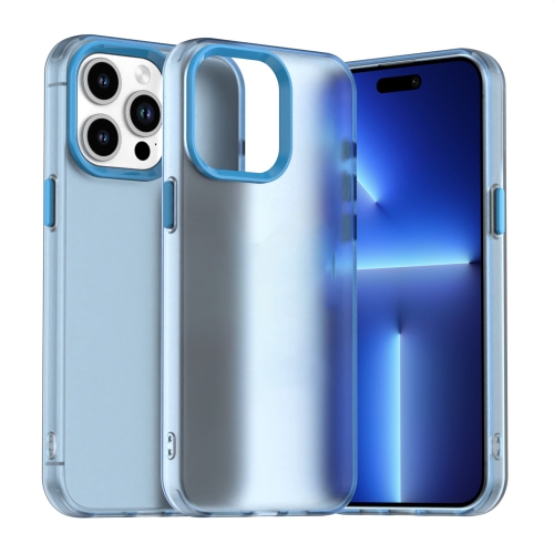 

For iPhone 15 Pro Candy PC Hybrid TPU Shockproof Phone Case(Blue)