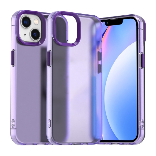 

For iPhone 15 Candy PC Hybrid TPU Shockproof Phone Case(Purple)