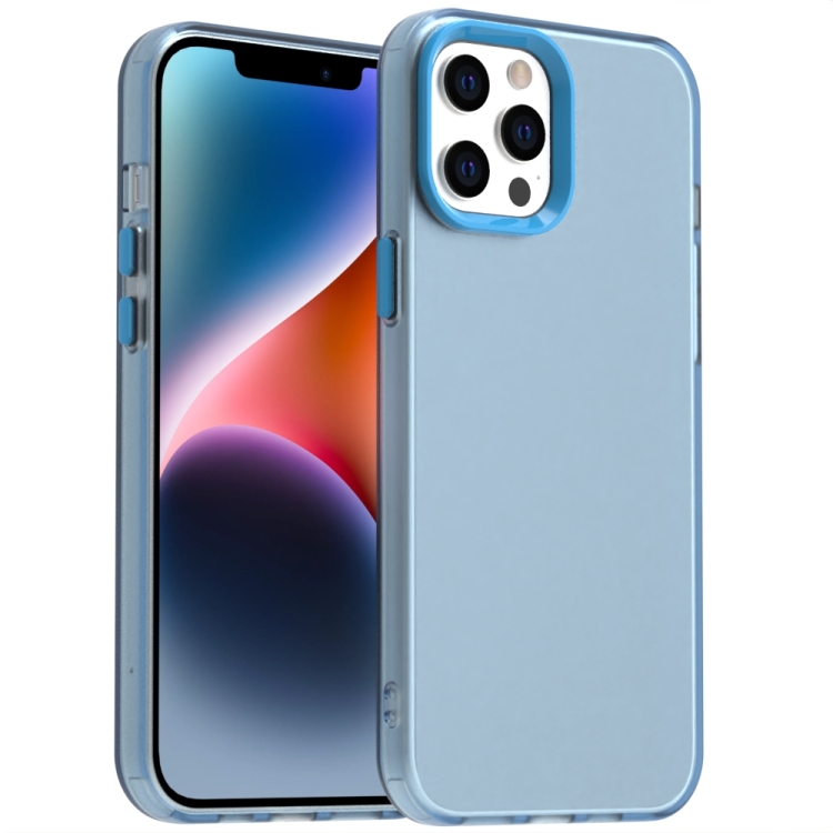

For iPhone 12 Pro Candy PC Hybrid TPU Shockproof Phone Case(Blue)