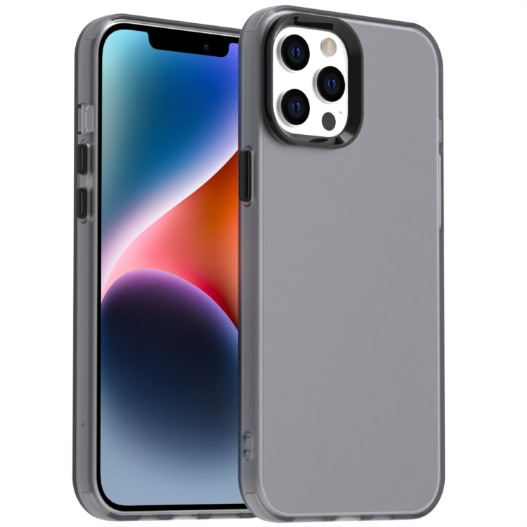 

For iPhone 12 Pro Max Candy PC Hybrid TPU Shockproof Phone Case(Black)