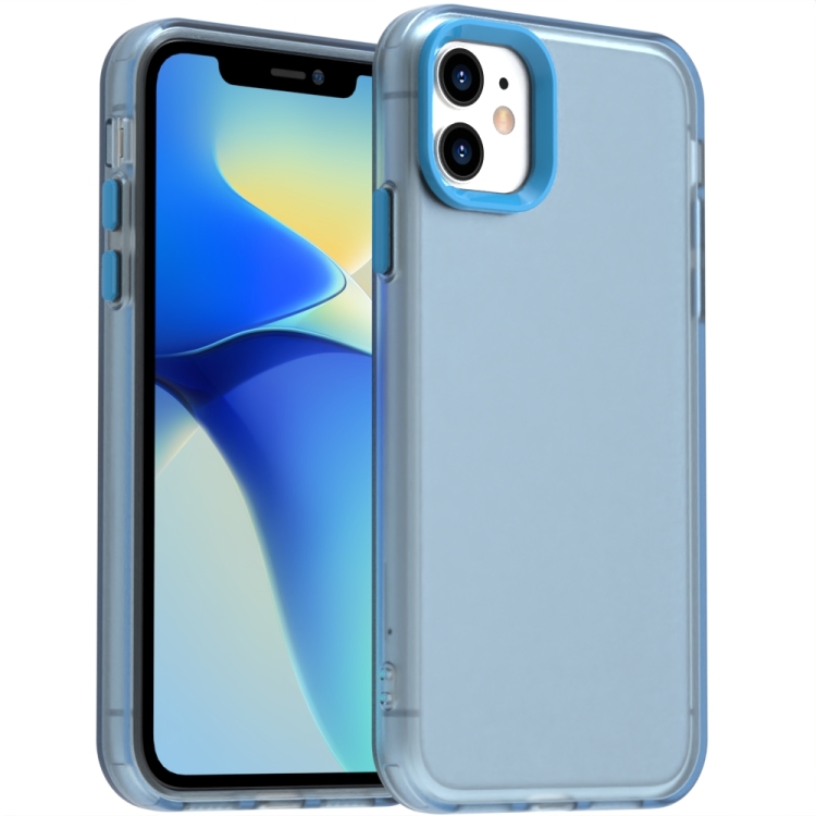 

For iPhone 12 Candy PC Hybrid TPU Shockproof Phone Case(Blue)