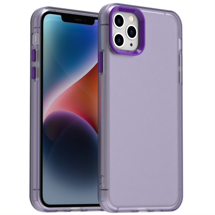 

For iPhone 11 Pro Max Candy PC Hybrid TPU Shockproof Phone Case(Purple)