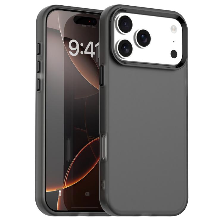 

For iPhone 17 Pro Candy PC Hybrid TPU Shockproof Phone Case(Black)