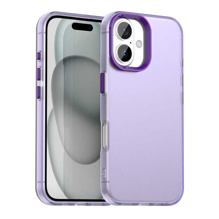 For iPhone 17 Candy PC Hybrid TPU Shockproof Phone Case(Purple)