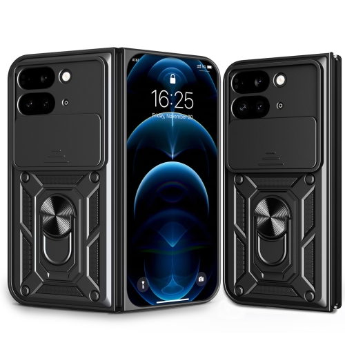 

For Google Pixel 9 Pro Fold Sliding Camera Cover Design TPU+PC Phone Case(Black)