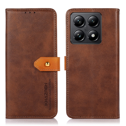 

For Xiaomi 14T Pro KHAZNEH Cowhide Texture Flip Leather Phone Case(Brown)