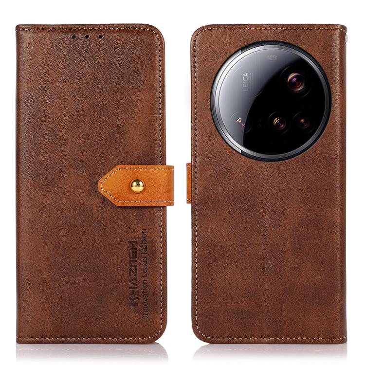 

For Xiaomi 15 Ultra KHAZNEH Cowhide Texture Flip Leather Phone Case(Brown)
