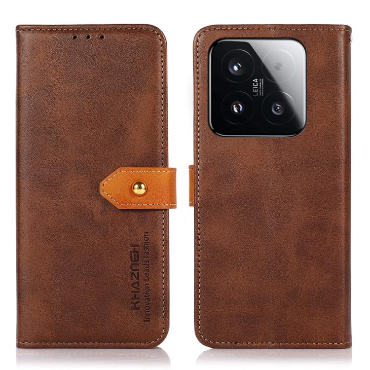 

For Xiaomi 15T 5G KHAZNEH Cowhide Texture Flip Leather Phone Case(Brown)