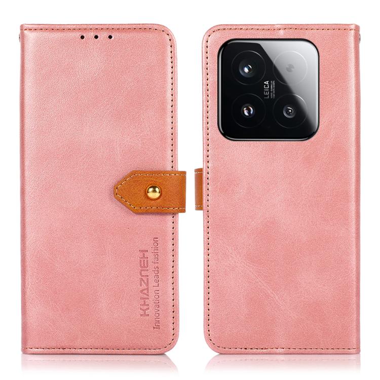 

For Xiaomi 15T 5G KHAZNEH Cowhide Texture Flip Leather Phone Case(Rose Gold)
