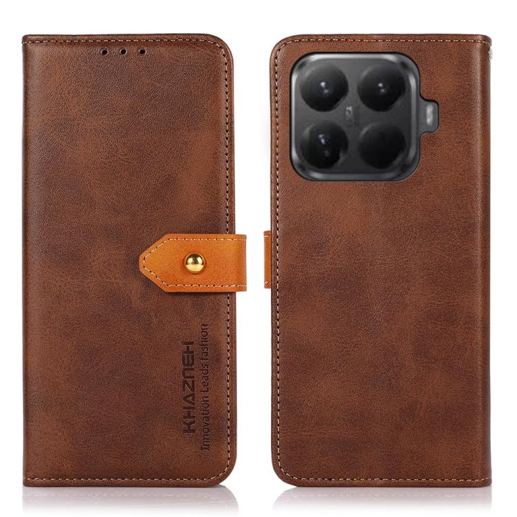 

For Xiaomi 15T Pro 5G KHAZNEH Cowhide Texture Flip Leather Phone Case(Brown)