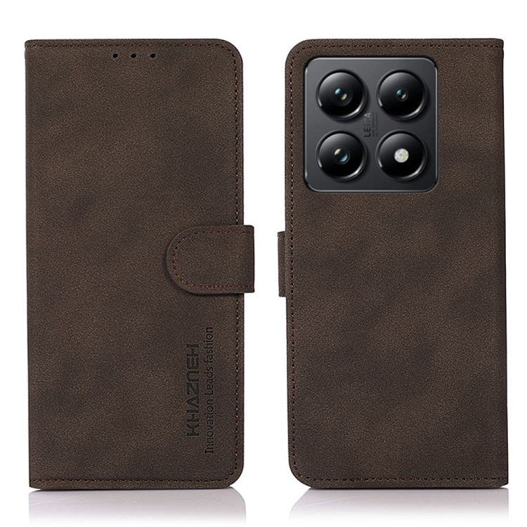 

For Xiaomi 14T KHAZNEH Matte Texture Leather Phone Case(Brown)