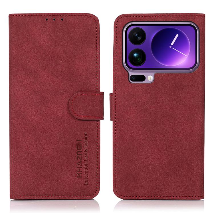 

For Xiaomi 17 Pro KHAZNEH Matte Texture Leather Phone Case(Red)