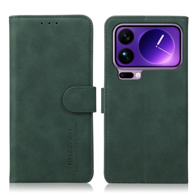 

For Xiaomi 17 Pro KHAZNEH Matte Texture Leather Phone Case(Green)