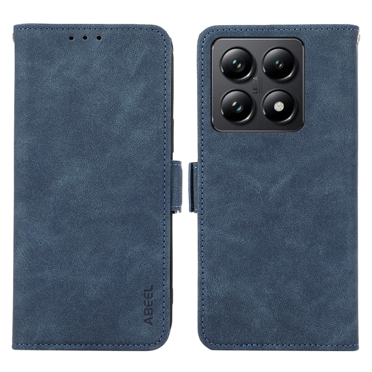 

For Xiaomi 14T Pro ABEEL Frosted Magnetic RFID Leather Phone Case(Blue)
