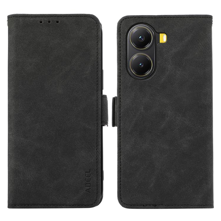 

For Xiaomi Poco X7 Pro ABEEL Frosted Magnetic RFID Leather Phone Case(Black)
