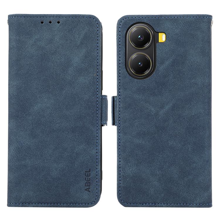 

For Xiaomi Poco X7 Pro ABEEL Frosted Magnetic RFID Leather Phone Case(Blue)
