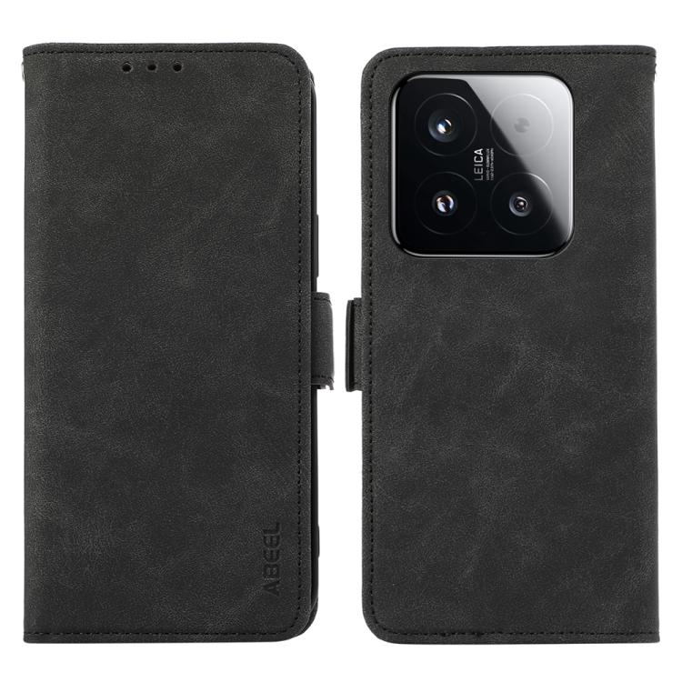 

For Xiaomi 15T 5G ABEEL Frosted Magnetic RFID Leather Phone Case(Black)
