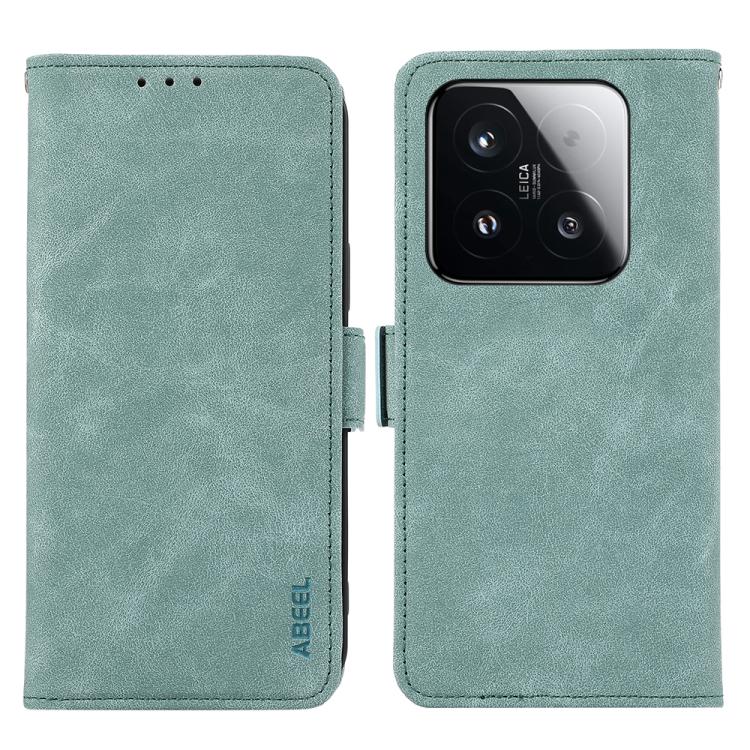 

For Xiaomi 15T 5G ABEEL Frosted Magnetic RFID Leather Phone Case(Cyan)