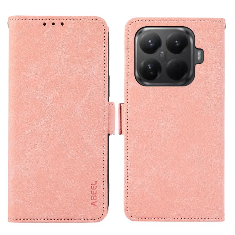 

For Xiaomi 15T Pro 5G ABEEL Frosted Magnetic RFID Leather Phone Case(Pink)