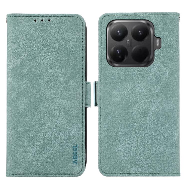 

For Xiaomi 15T Pro 5G ABEEL Frosted Magnetic RFID Leather Phone Case(Cyan)