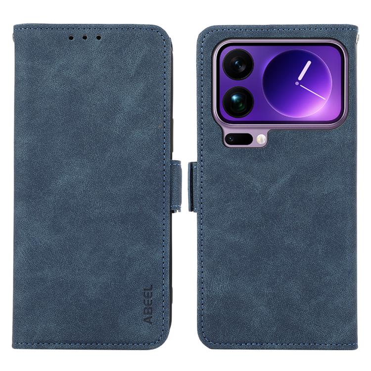 

For Xiaomi 17 Pro ABEEL Frosted Magnetic RFID Leather Phone Case(Blue)