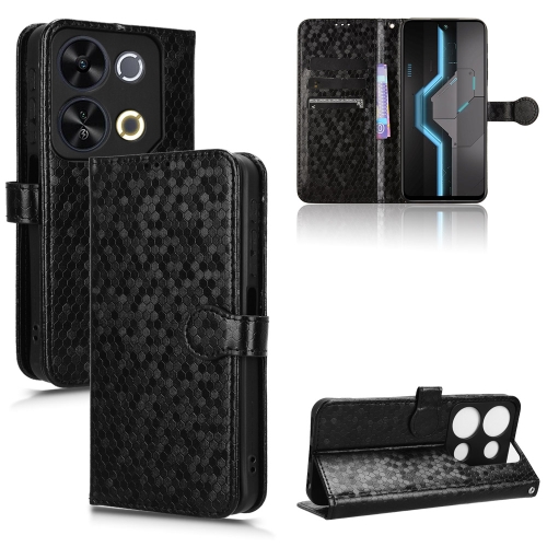 

For itel P65 4G Honeycomb Dot Texture Leather Phone Case(Black)