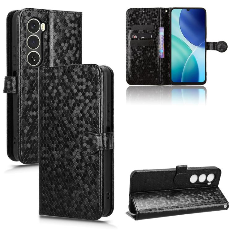 

For itel A100 4G Honeycomb Dot Texture Leather Phone Case(Black)