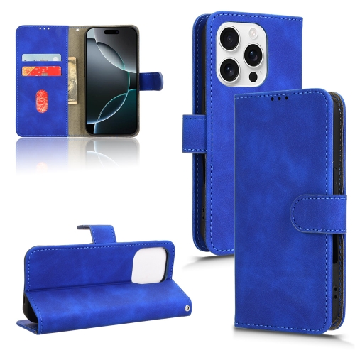 

For iPhone 16 Pro Skin Feel Magnetic Flip Leather Phone Case(Blue)