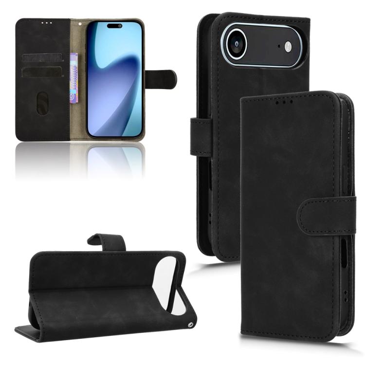 

For iPhone Air Skin Feel Magnetic Flip Leather Phone Case(Black)