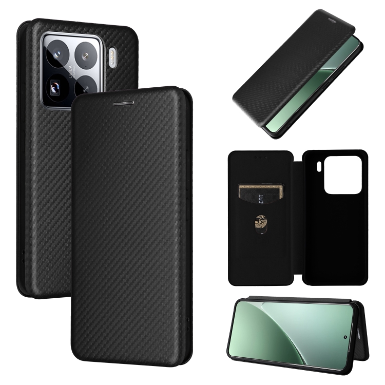 

For Xiaomi 15 Carbon Fiber Texture Flip Leather Phone Case(Black)
