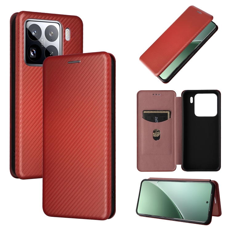 

For Xiaomi 15 Carbon Fiber Texture Flip Leather Phone Case(Brown)