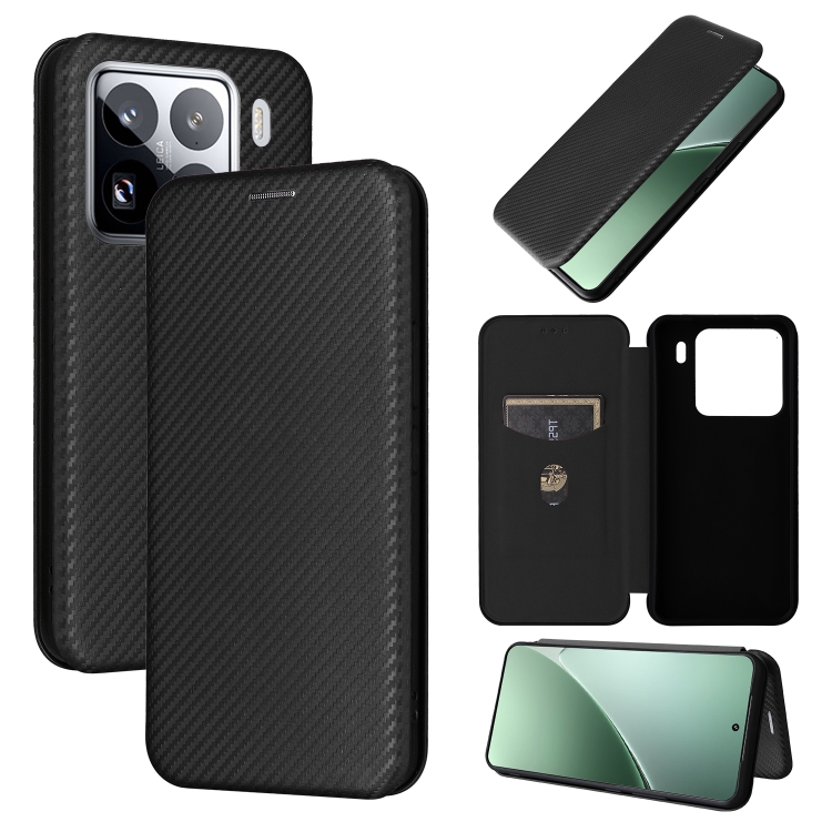 

For Xiaomi 15 Pro Carbon Fiber Texture Flip Leather Phone Case(Black)