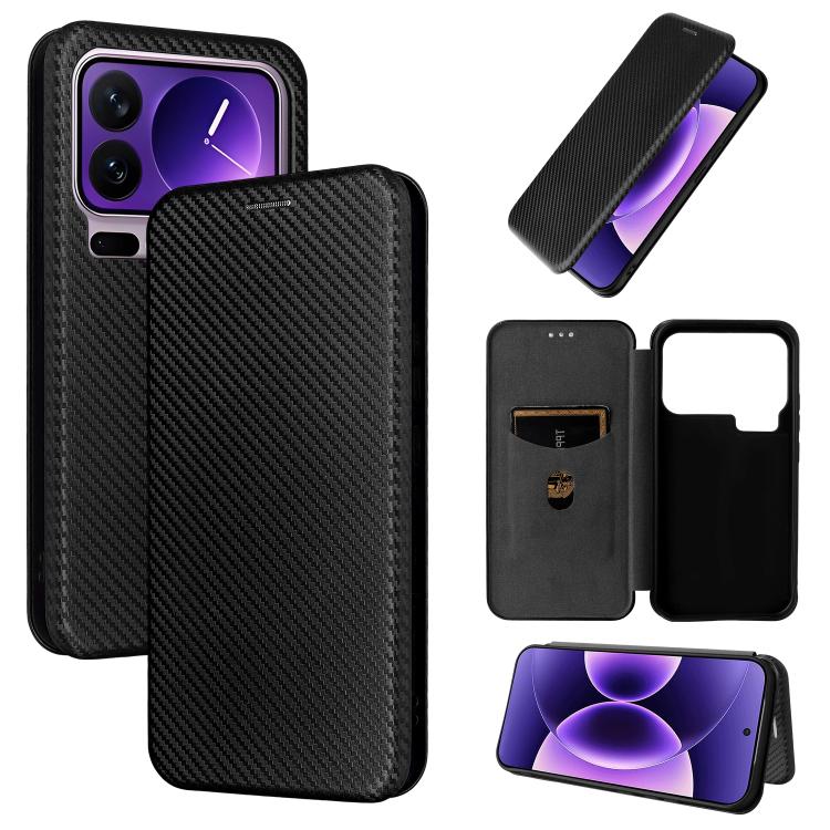 

For Xiaomi 17 Pro Carbon Fiber Texture Flip Leather Phone Case(Black)