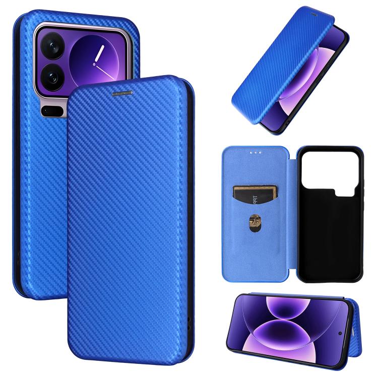 

For Xiaomi 17 Pro Carbon Fiber Texture Flip Leather Phone Case(Blue)