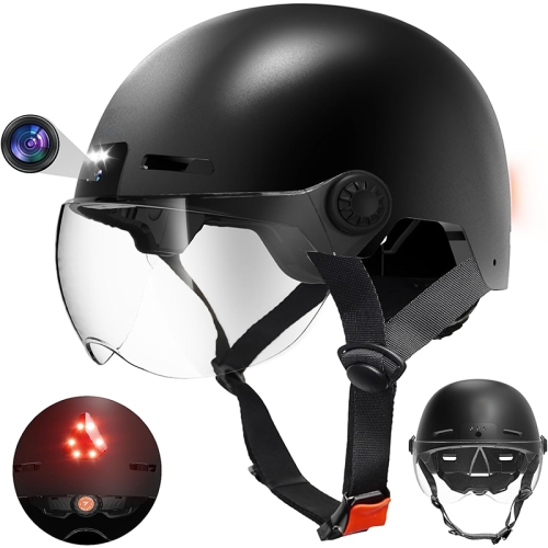 

M6 1080P HD Camera Recorder Cycling Smart Helmet, Size: 54-63cm(Black)