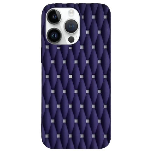 

For iPhone 15 Pro Max Weave Cooling Solid Color TPU Phone Case(Purple Blue)