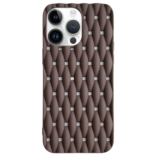 

For iPhone 15 Pro Max Weave Cooling Solid Color TPU Phone Case(Brown)