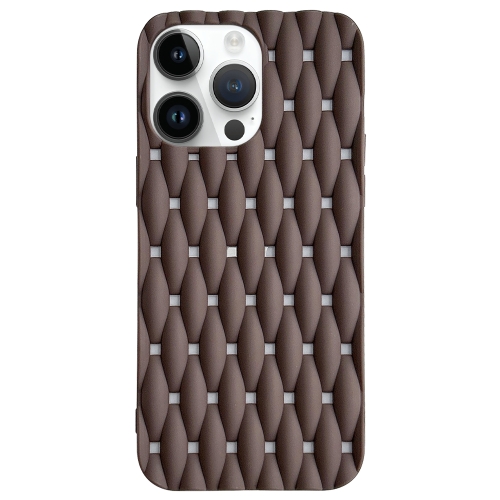 

For iPhone 15 Pro Weave Cooling Solid Color TPU Phone Case(Brown)